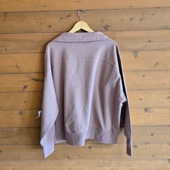 Old Navy Dynamic Fleece Half Zip Scuba Sweatshirt Rare Earth Brown 4X NWT - Picture 3 of 6